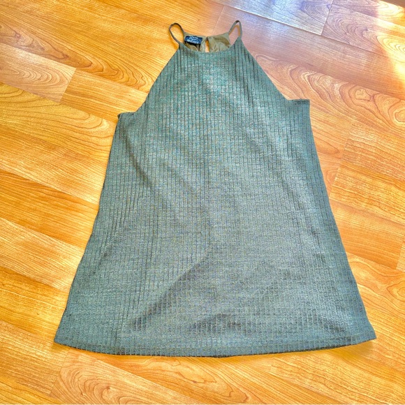 Zara Tops - Zara Women’s Olive Green Ribbed Halter Tank Sleeveless Tp op Size M